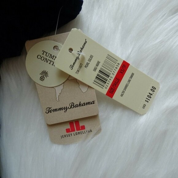 NWT Tommy Bahama Pearl Halter Tankini Swim Top Shirred Mare Navy Stretch - Picture 10 of 12